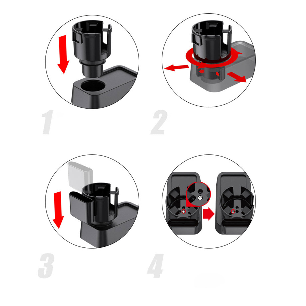 2 in 1 Cup Holder Expander Adjustable Base - SHARGGE