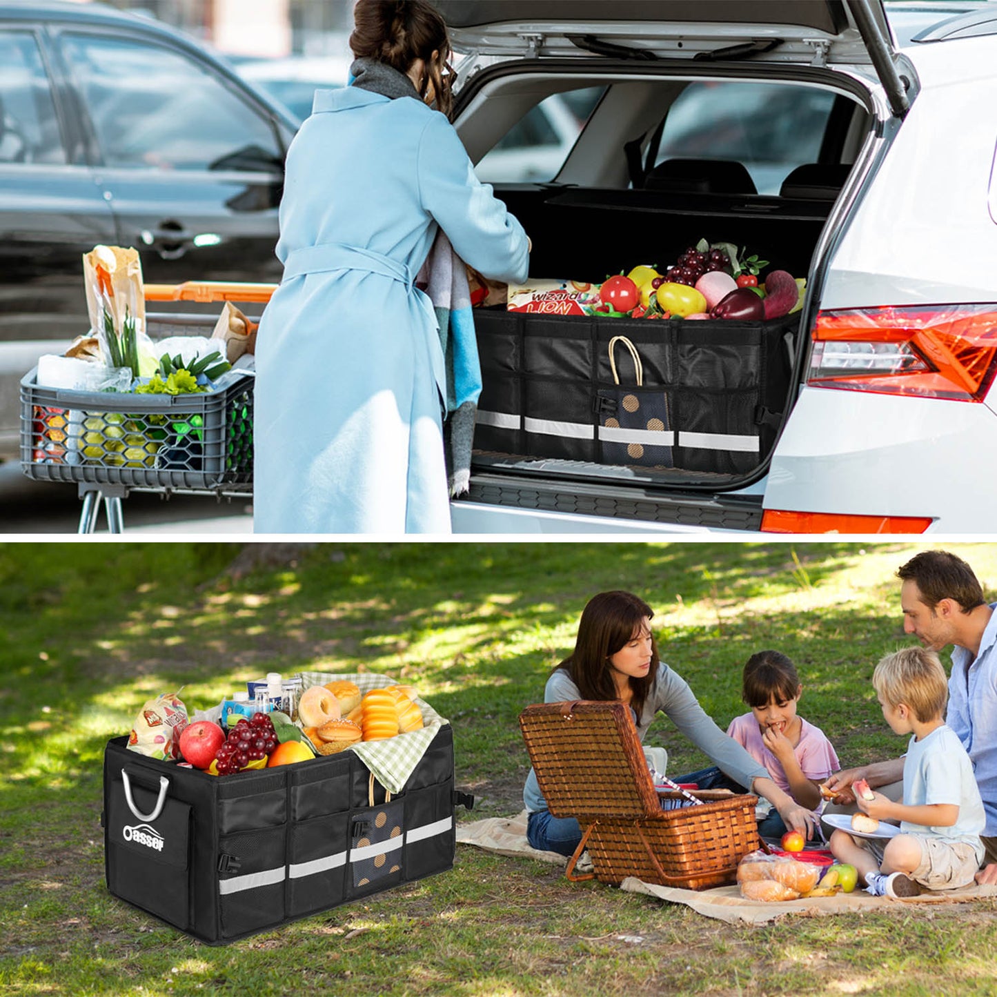 Collapsible Trunk Organizer Waterproof Cargo Storage Box