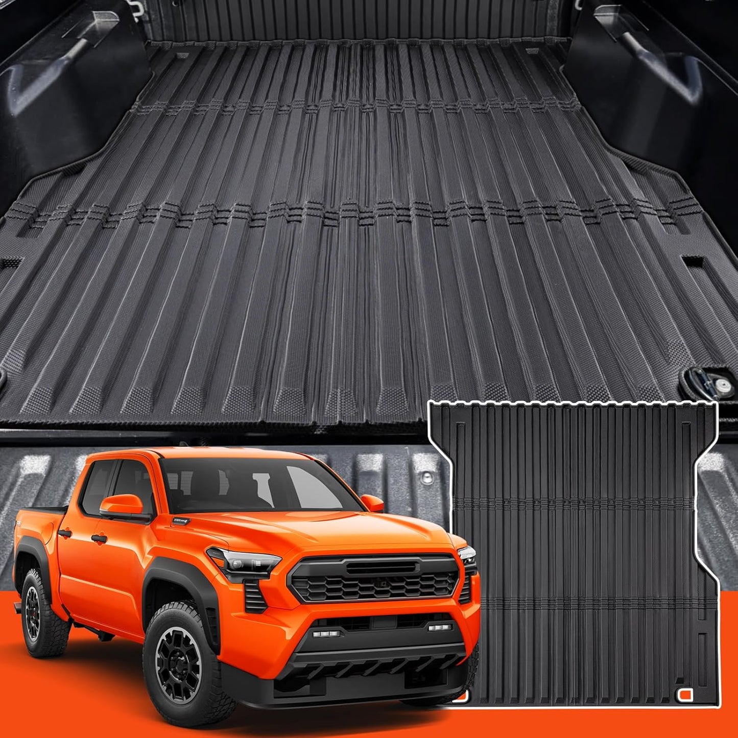 Trunk Bed Mat for Toyota Tacoma 2024 (5ft), Black,