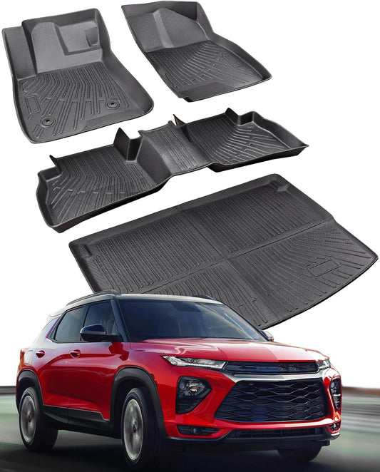 Floor Mats for Chevy Trailblazer AWD 2021-2024, Black, 4 Pieces