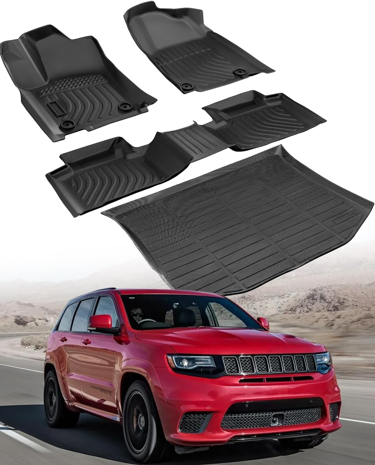 Floor Mats for Jeep Grand Cherokee 2011-2021 & 2022 WK(Not for L), Black, 4 Pieces