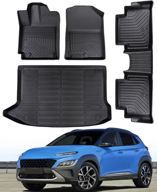 Floor Mats for Hyundai Kona Fuel 2018-2023 (Not for EV), Black, 4 Pieces