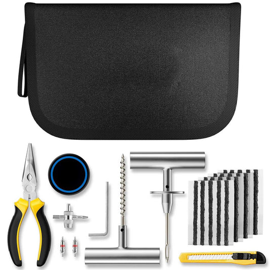 31 Pcs Flat Tire Repair Kit with Plugs for Most Vehicles