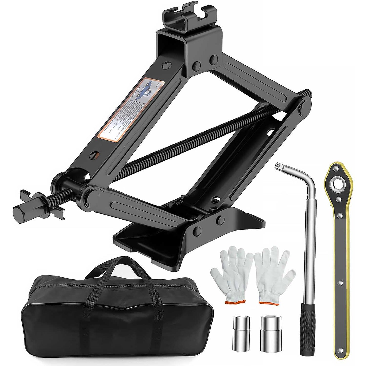 Car Jack Kit, Scissor Jack for Car 2 Ton (4409 lbs) Tire Jack Repair Kit,Spare Tire Changing Kit with Lug Wrench