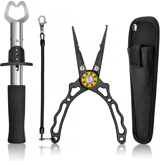 Fish Lip Gripper Pliers, Upgraded Muti-Function Hook Remover and Split Ring Pliers