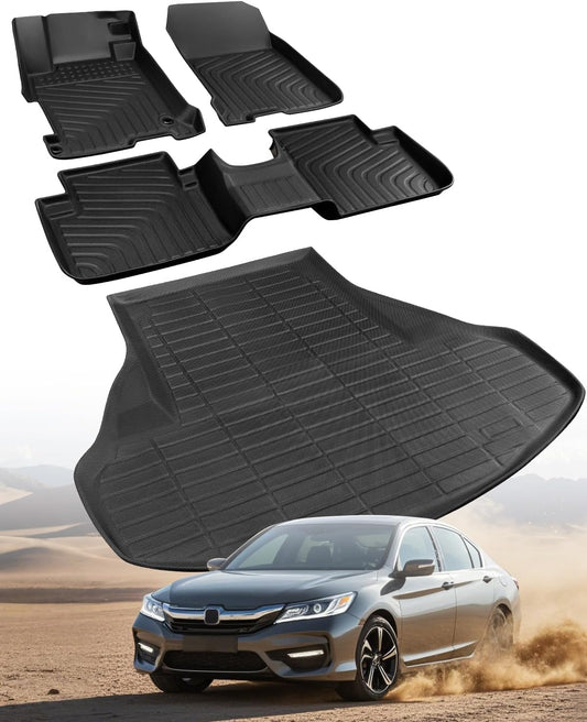 Floor Mats for Honda Accord Sedan 2013-2017, Black, 4 Pieces