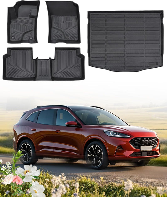 Floor Mats for Ford Escape 2020-2025(Not for Hybrid), Black, 4 Pieces