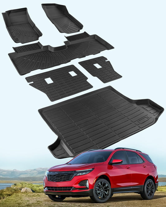 Floor Mats for Chevy Equinox 2018-2024, Black, 6 Pieces