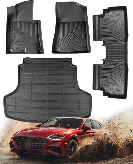 Floor Mats for Hyundai Sonata 2021-2025, Black, 4 Pieces