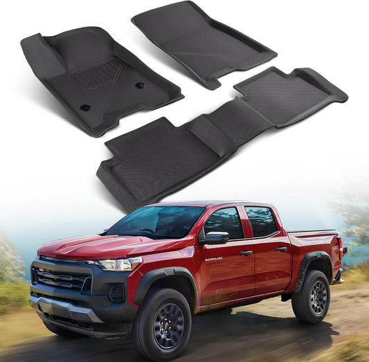 All Weather Floor Mats for Chevy Colorado 2023-2025, Black, 3 Pieces