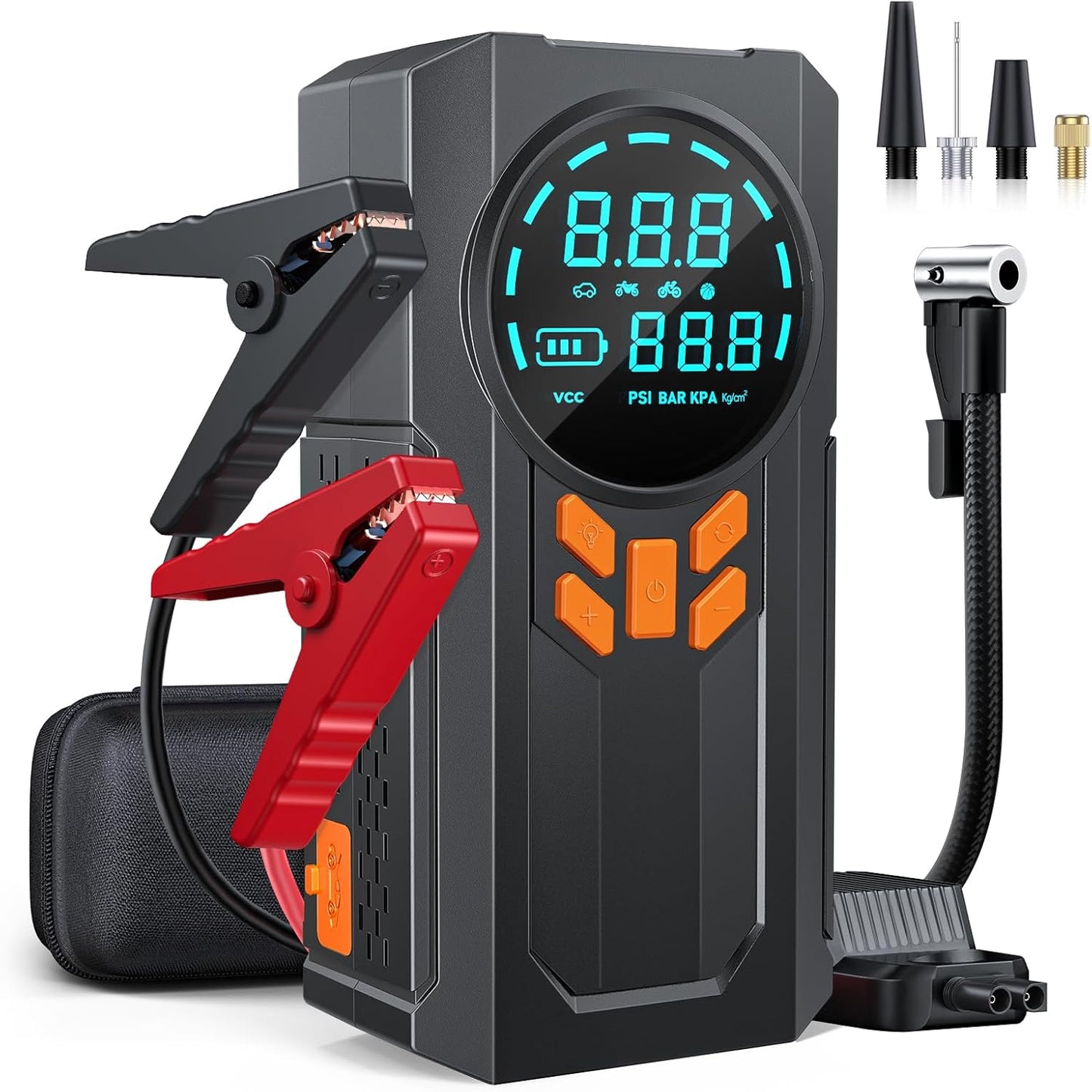 2 in 1 Air Compressor With Jump Starter, 3000A 150PSI Battery Jumper Starter Portable Inflator