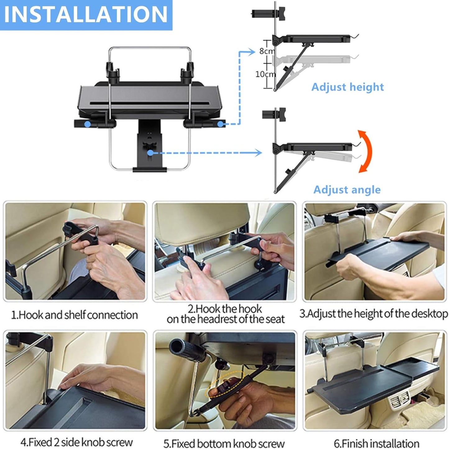 Steering Wheel and Foldable Seat Back Tray Mini Table