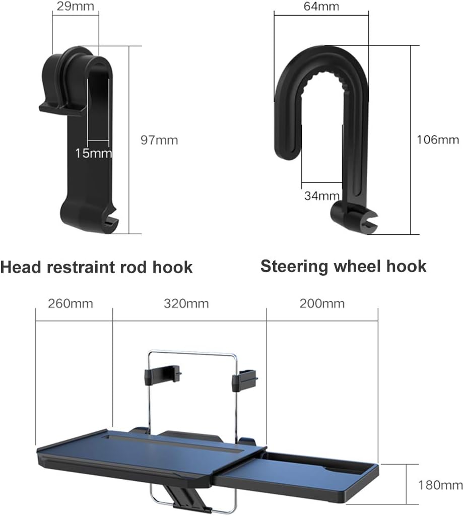 Steering Wheel and Foldable Seat Back Tray Mini Table