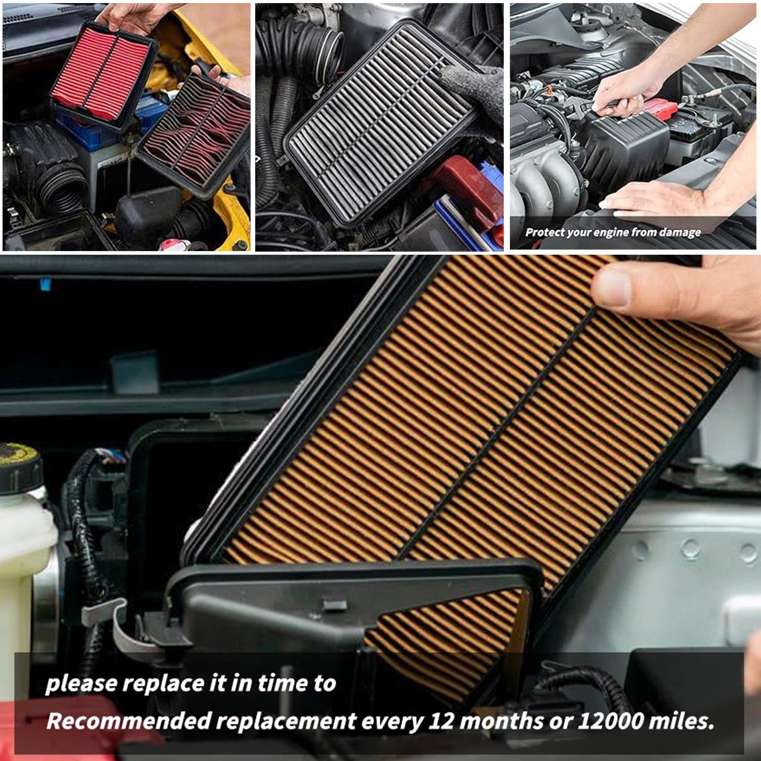 Engine Air Filter for Selected Hyundai and Kia Models - SHARGGE