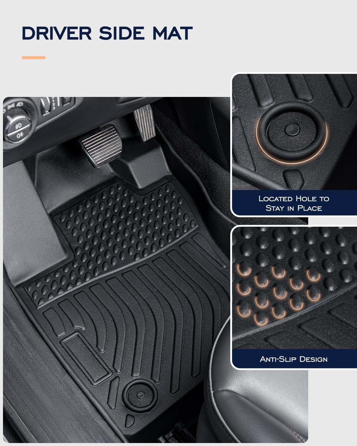 Floor Mats for Jeep Compass 2017-2025, Black, 4 Pieces