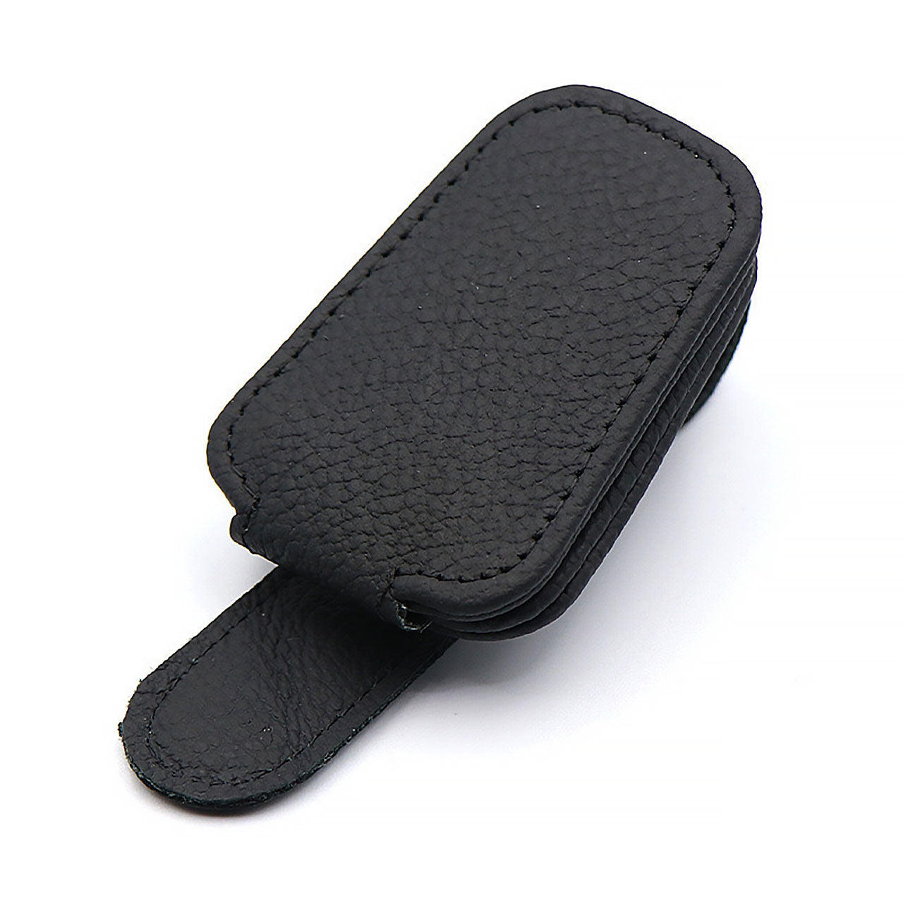 Sun Visor Glasses Clip PU Leather Eyeglasses Holder, Color Black - SHARGGE