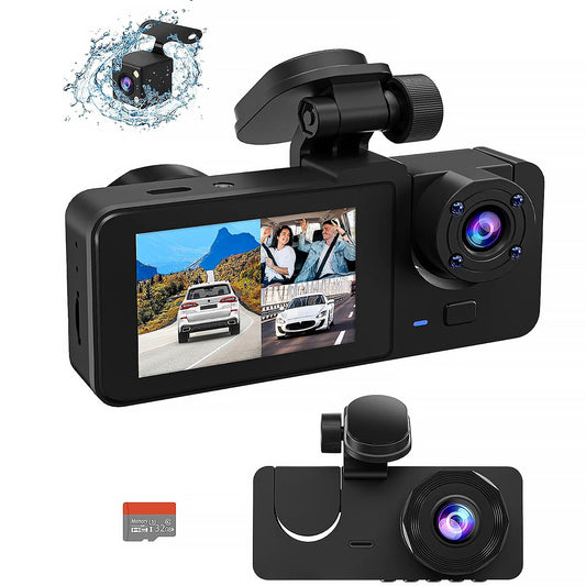 Front Rear Inside 3 Channel Dash Cam 8K with IR Night Vision