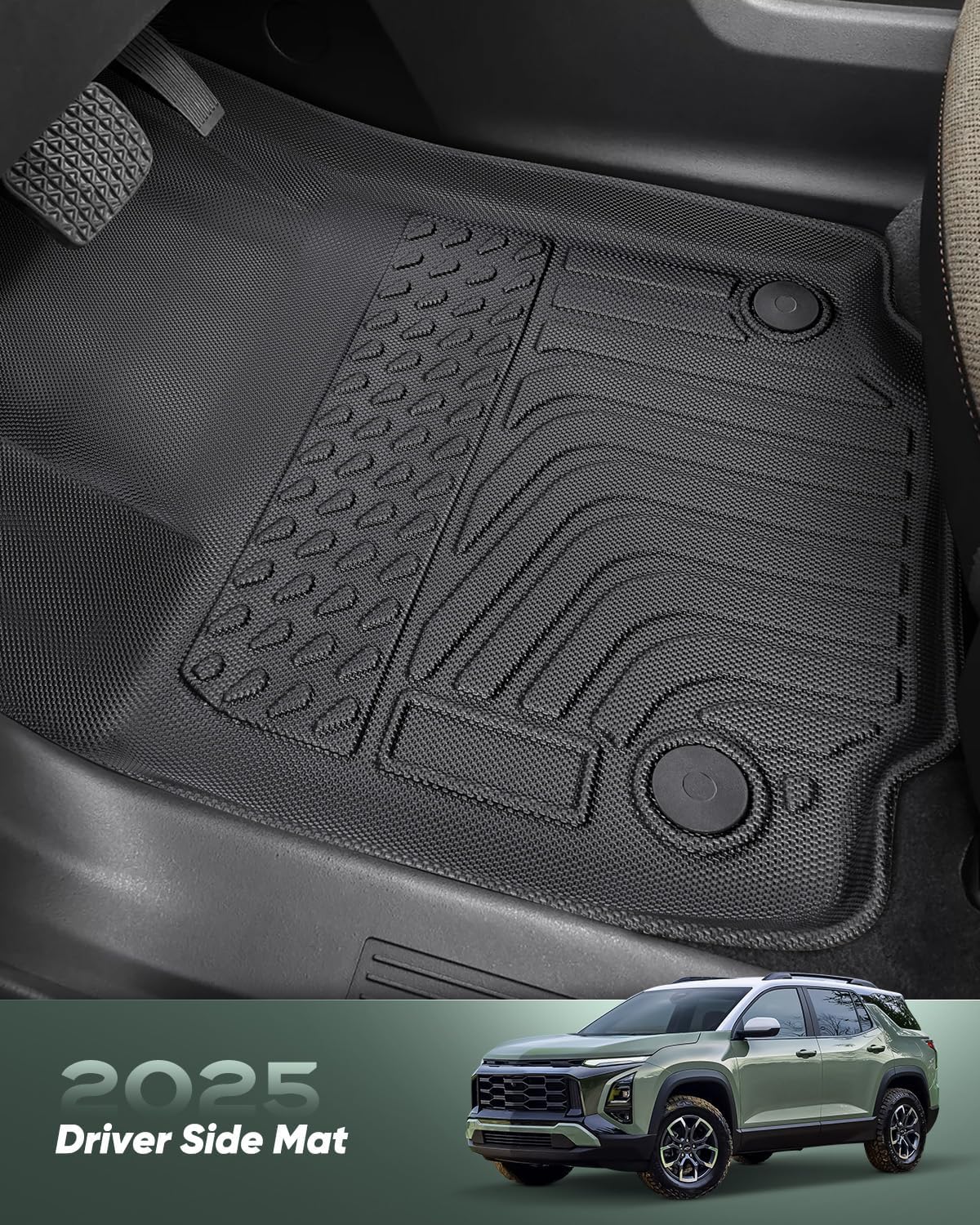 Floor Mats for Chevy Equinox 2025 Fuel (NOT for EV), Black, 4 Pieces