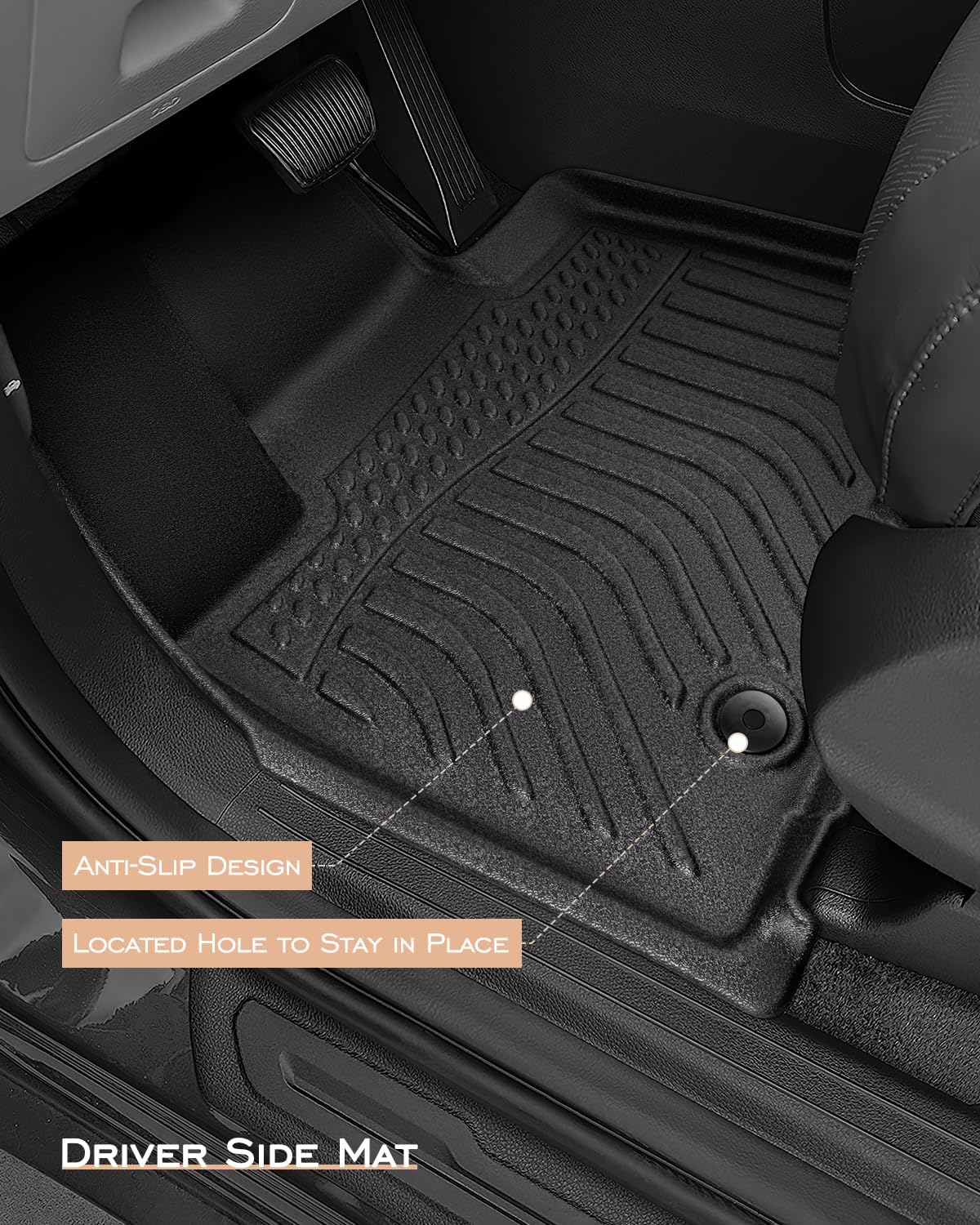 Floor Mats for Kia Carnival 8 Passanger Only, Black, Full Set