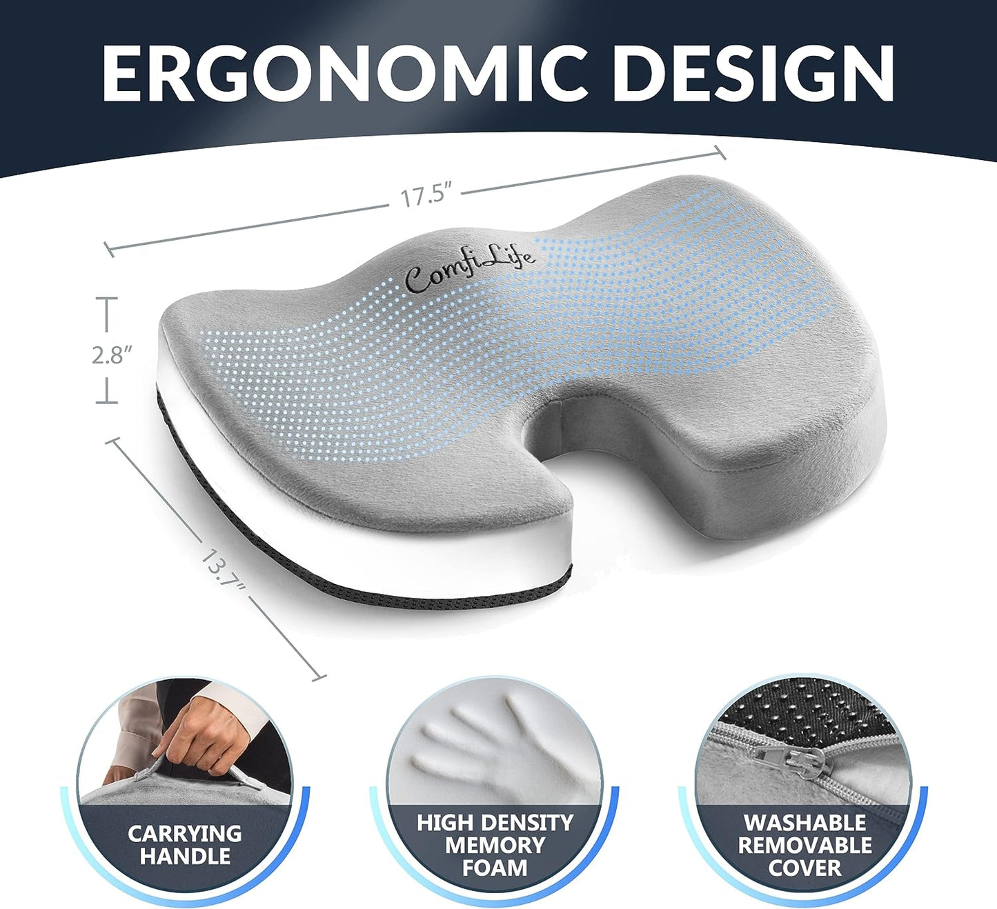 Gel Enhanced Memory Foam Cushion Pain Relief Pad - SHARGGE