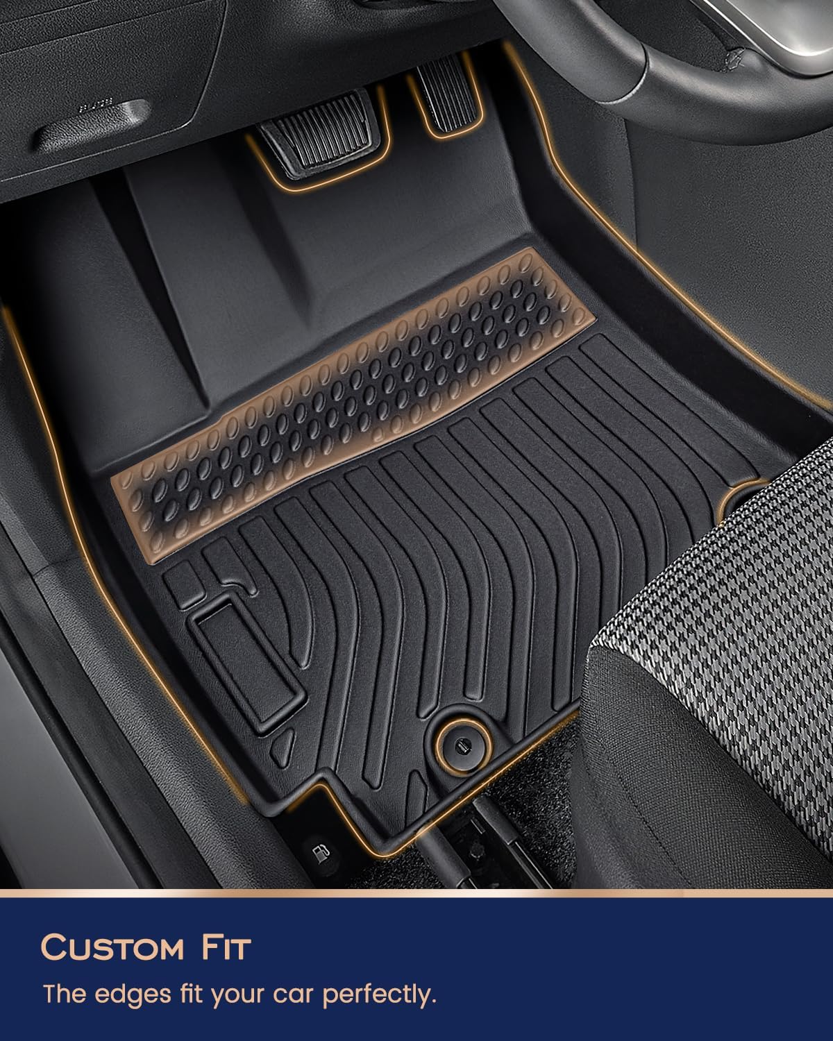 Floor Mats for Hyundai Kona Fuel 2018-2023 (Not for EV), Black, 4 Pieces