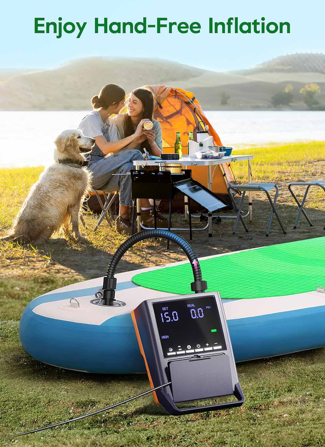 13500mAh Rechargeable Pump,Inflation and Deflation Function for Stand Up Paddle Boards, Boats, Kayaks and Tent