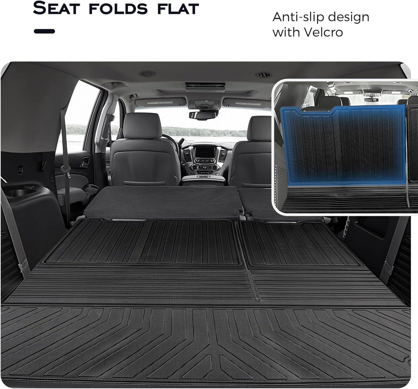 Floor Mats for Chevy Tahoe 2015-2020, Black, Full Set 6 Pieces