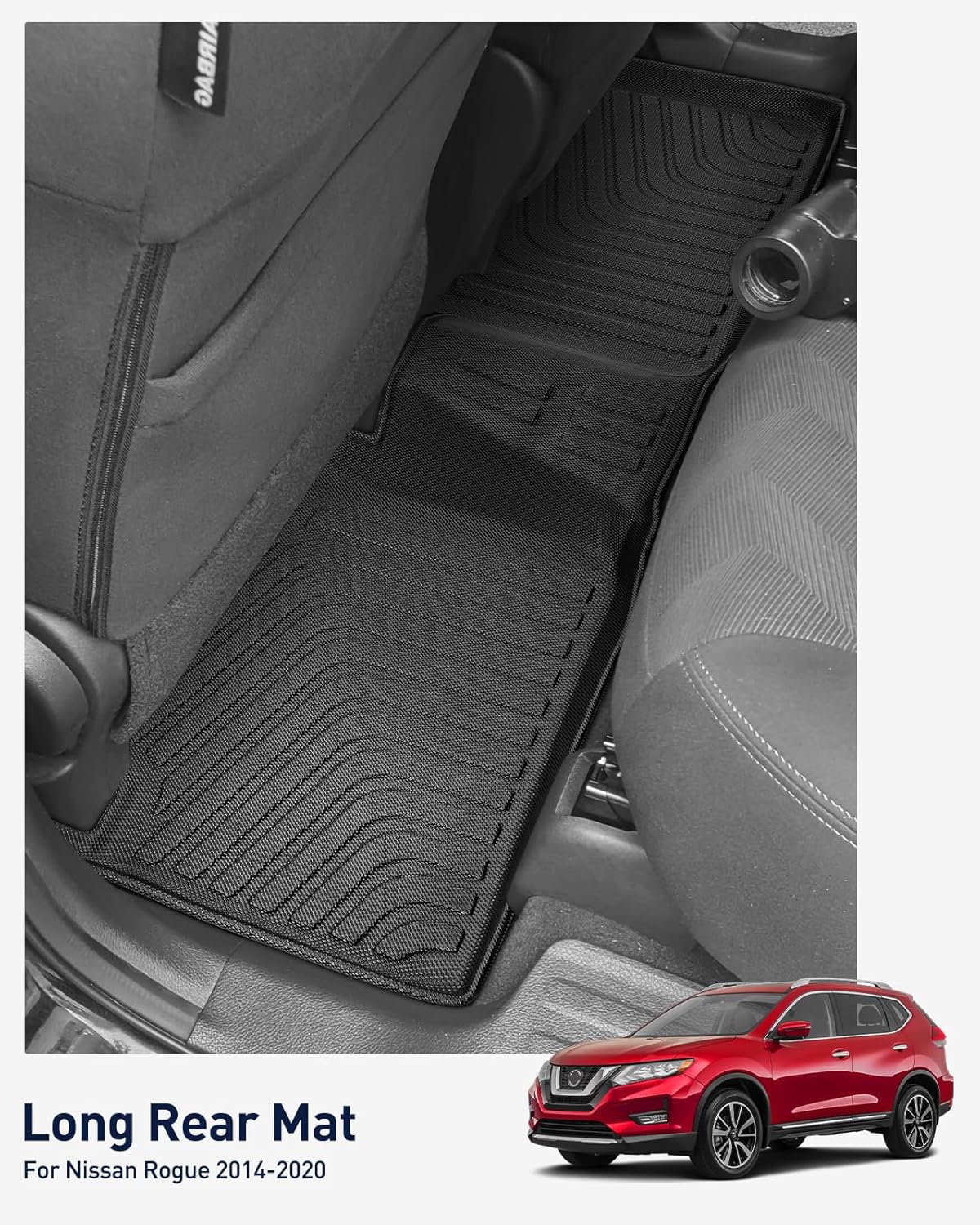 Floor Mats for Nissan Rogue 2014-2020( Not for Rogue Sport ), Black, Full Set