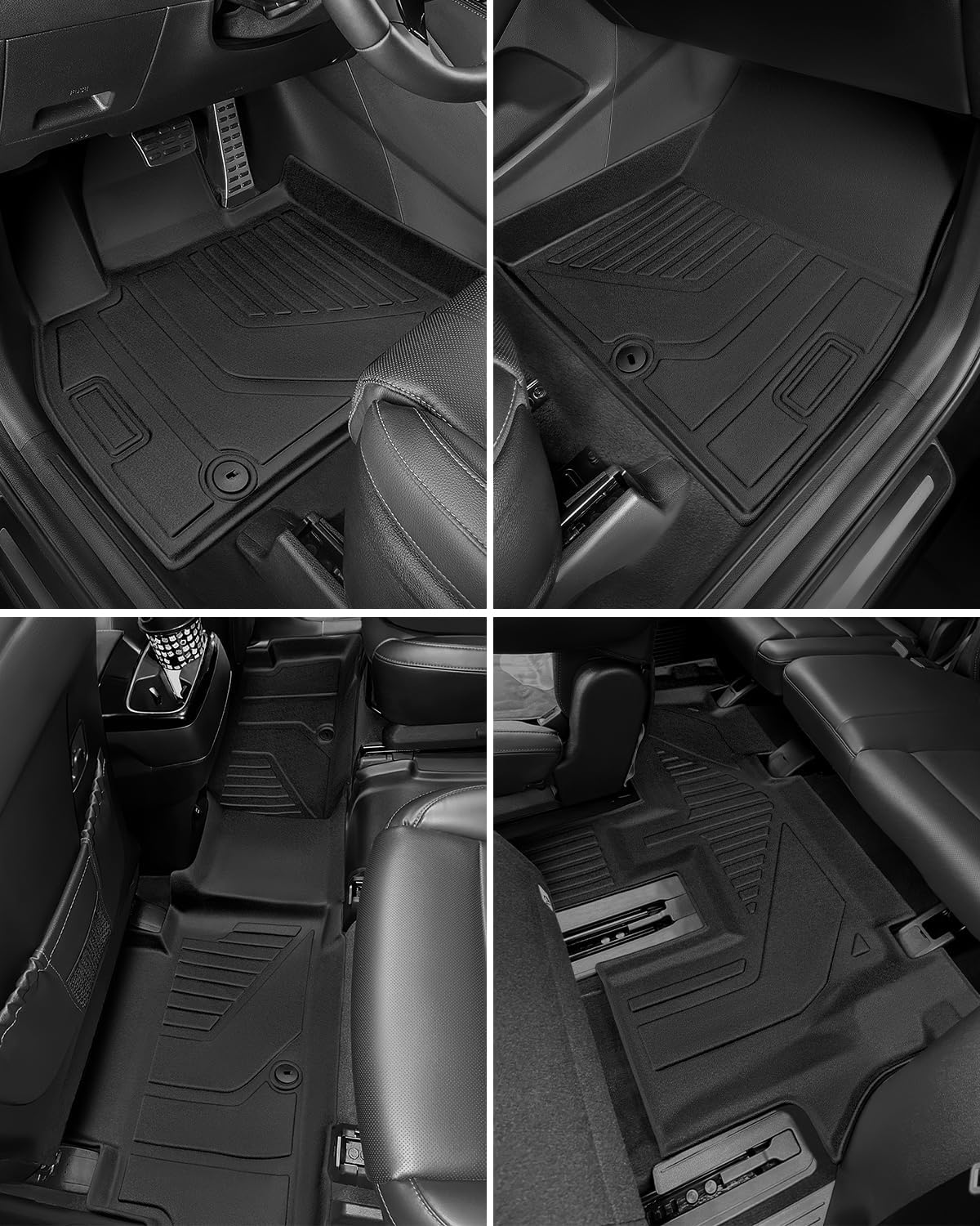 Floor Mats for Kia Telluride 2020-2025, Black, Full Set