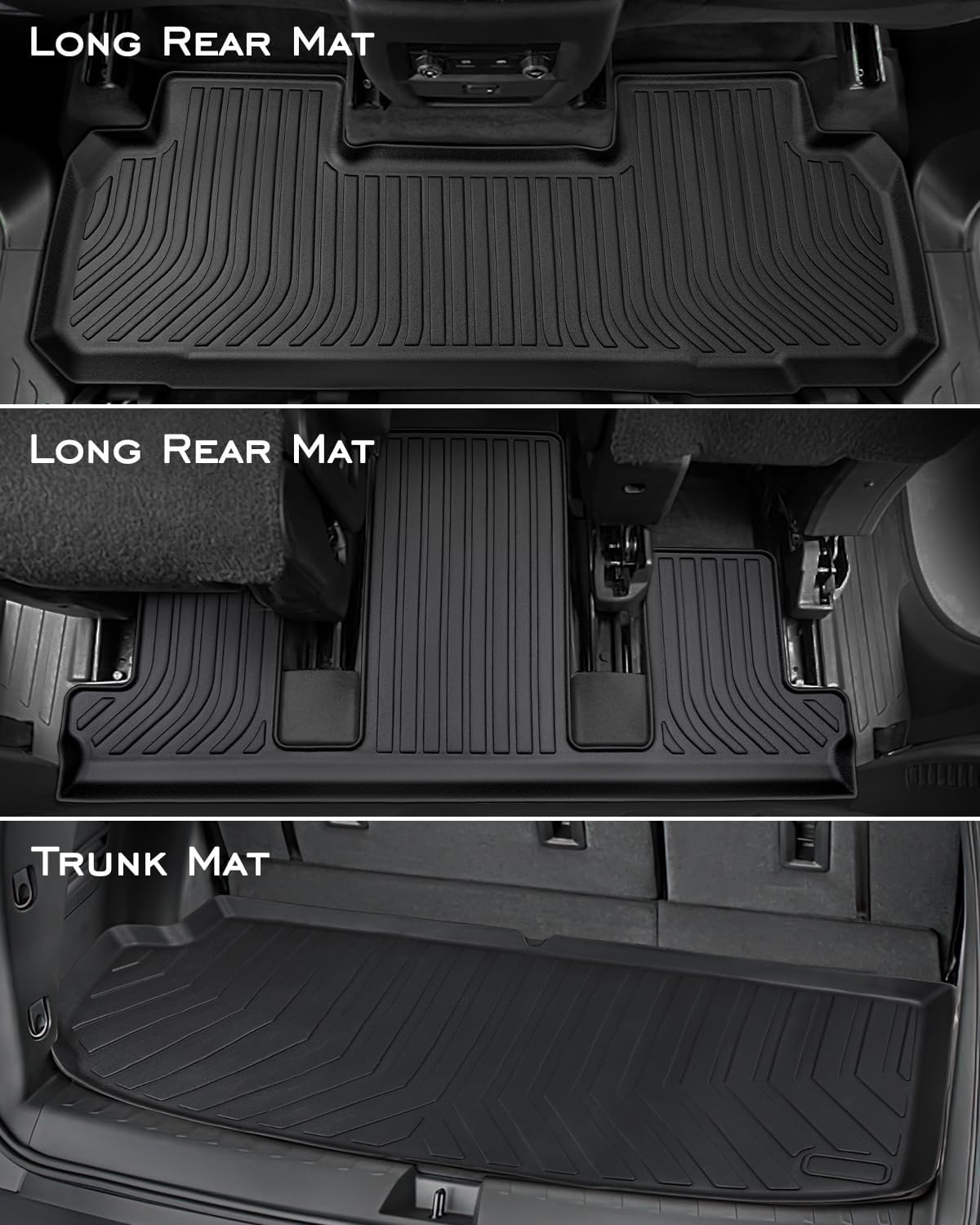 Floor Mats for for Chevy Traverse 7 Seater 2018-2025, Black, 5 Pieces