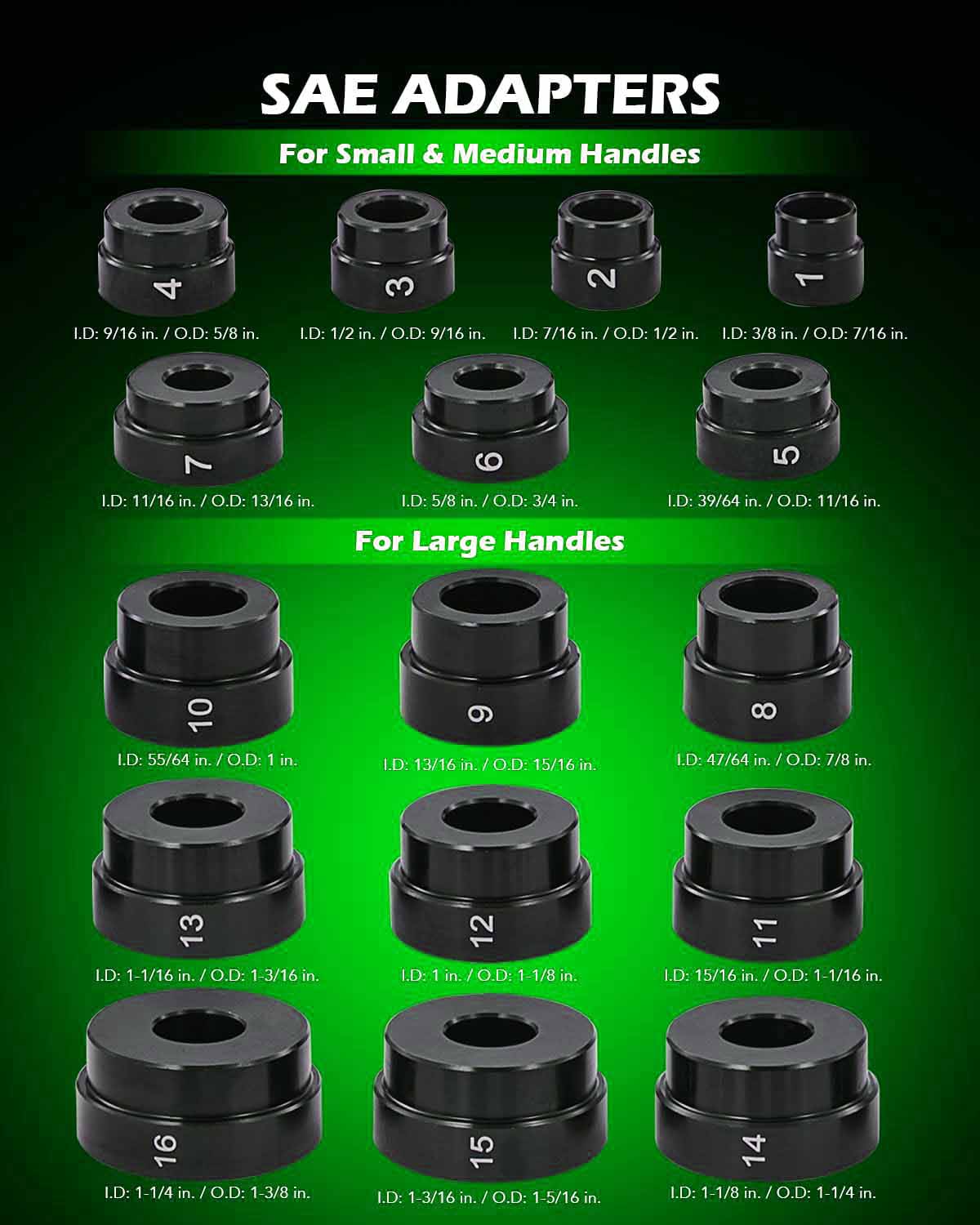 33pc Bearing Press Kit, Bearing Race and Seal Driver Set with Metric SAE Adapters, Seal Driver Set with 3 Knurled Handles