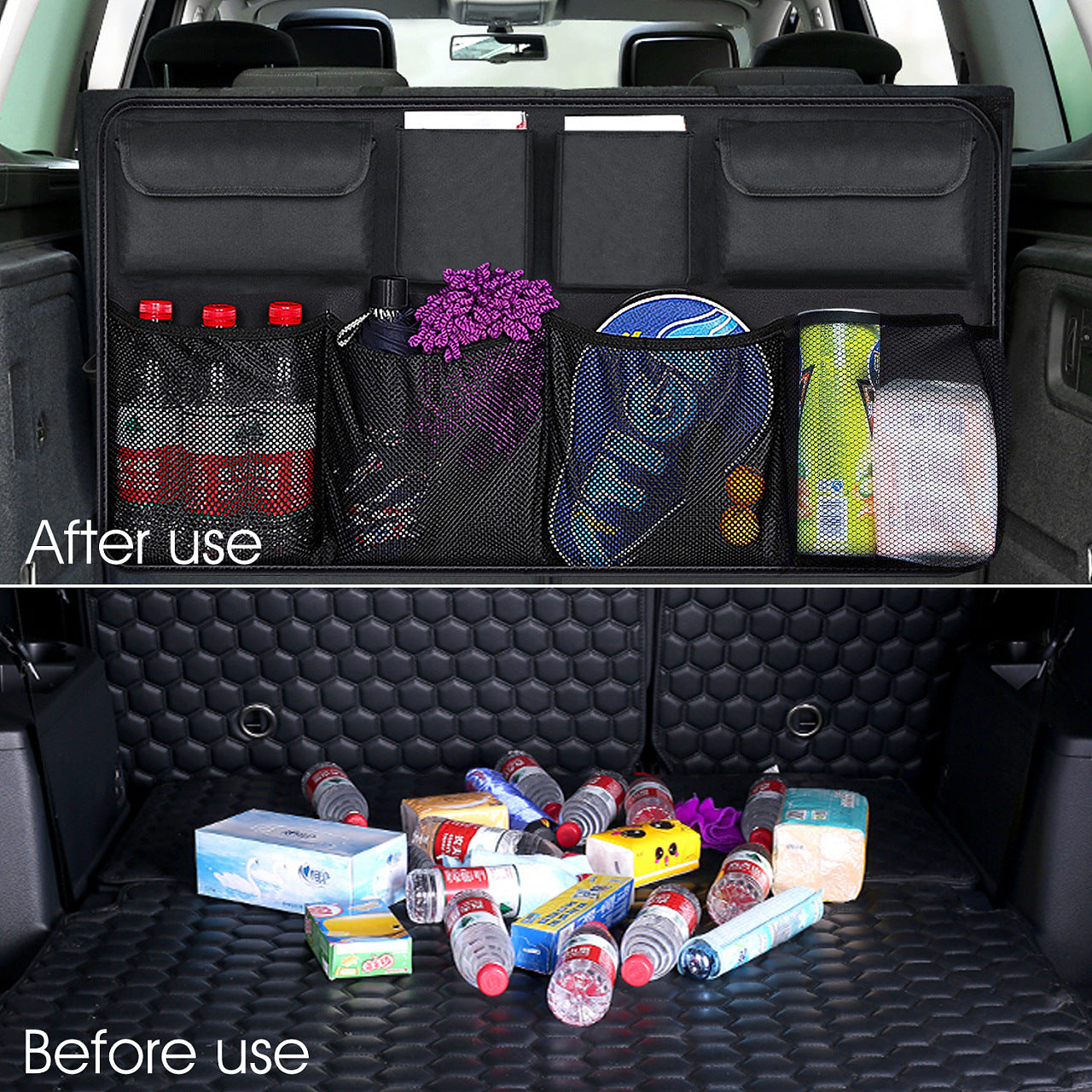 Trunk Backrest Organizer SUV Seat Back Storage