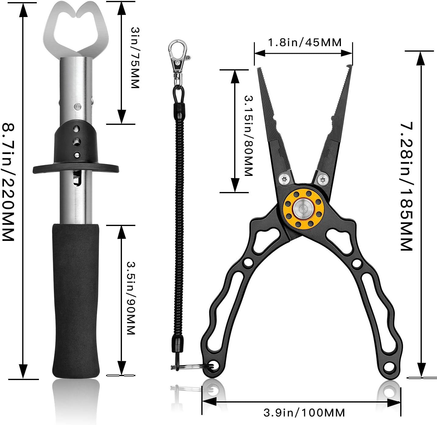 Fish Lip Gripper Pliers, Upgraded Muti-Function Hook Remover and Split Ring Pliers