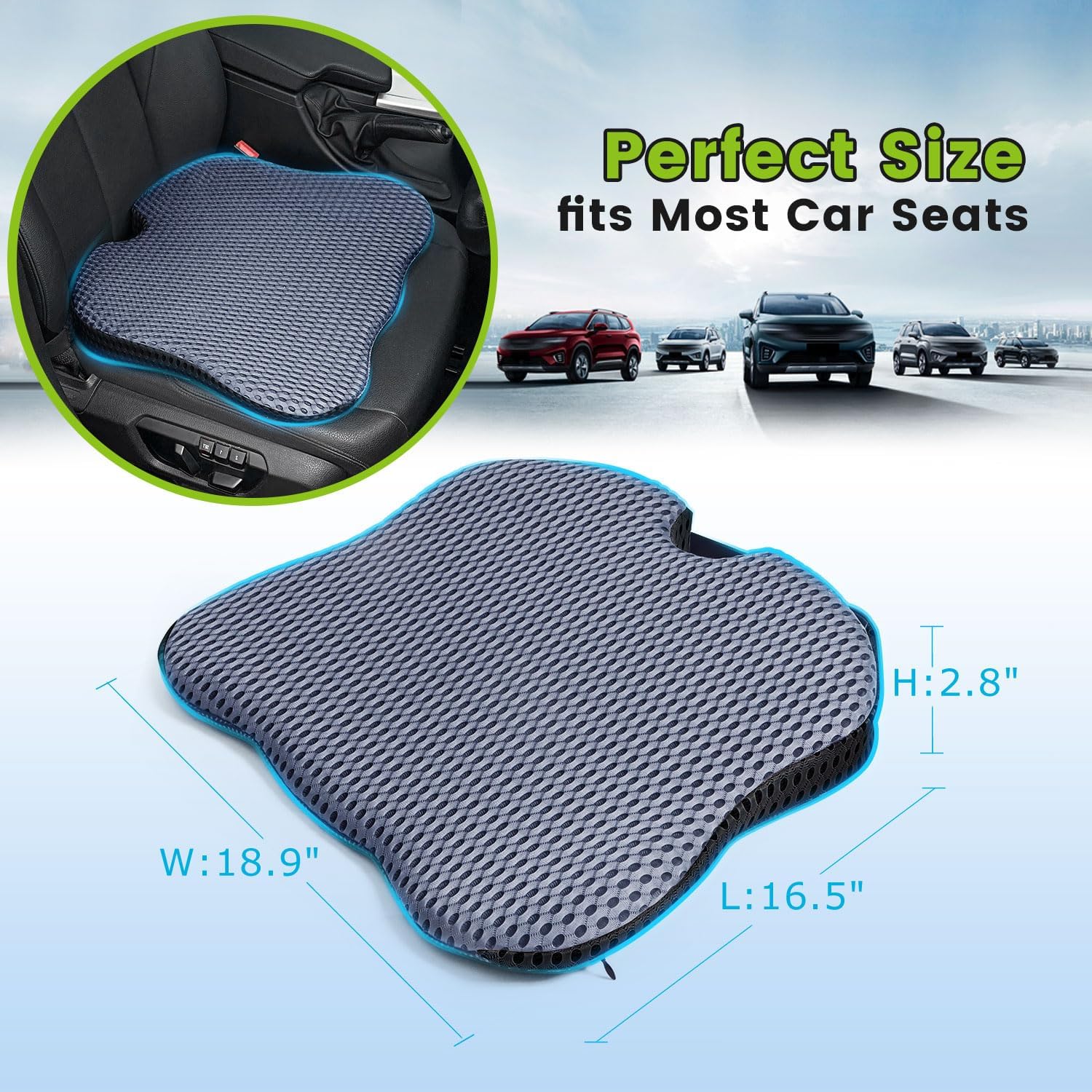 Seat Cushions Memory Foam Wedge Shaped design - SHARGGE