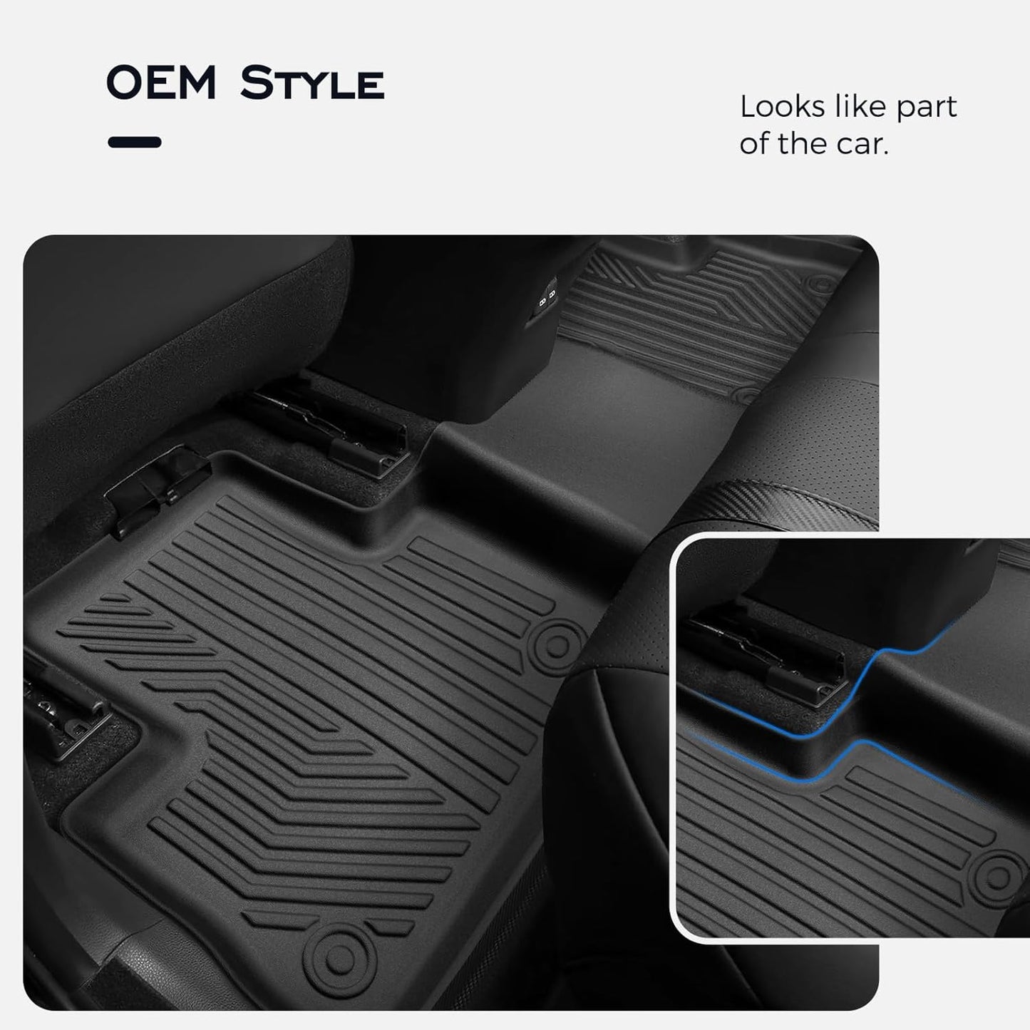 Floor Mats for Toyota Rav4 2019-2024, Black, Full Set