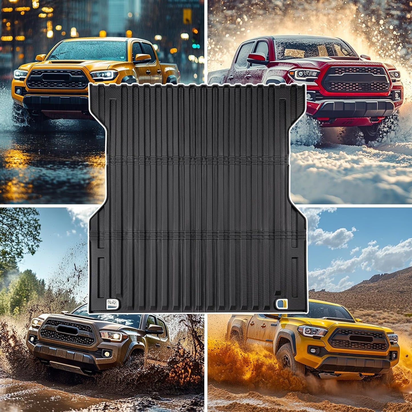 Trunk Bed Mat for Toyota Tacoma 2024 (5ft), Black,