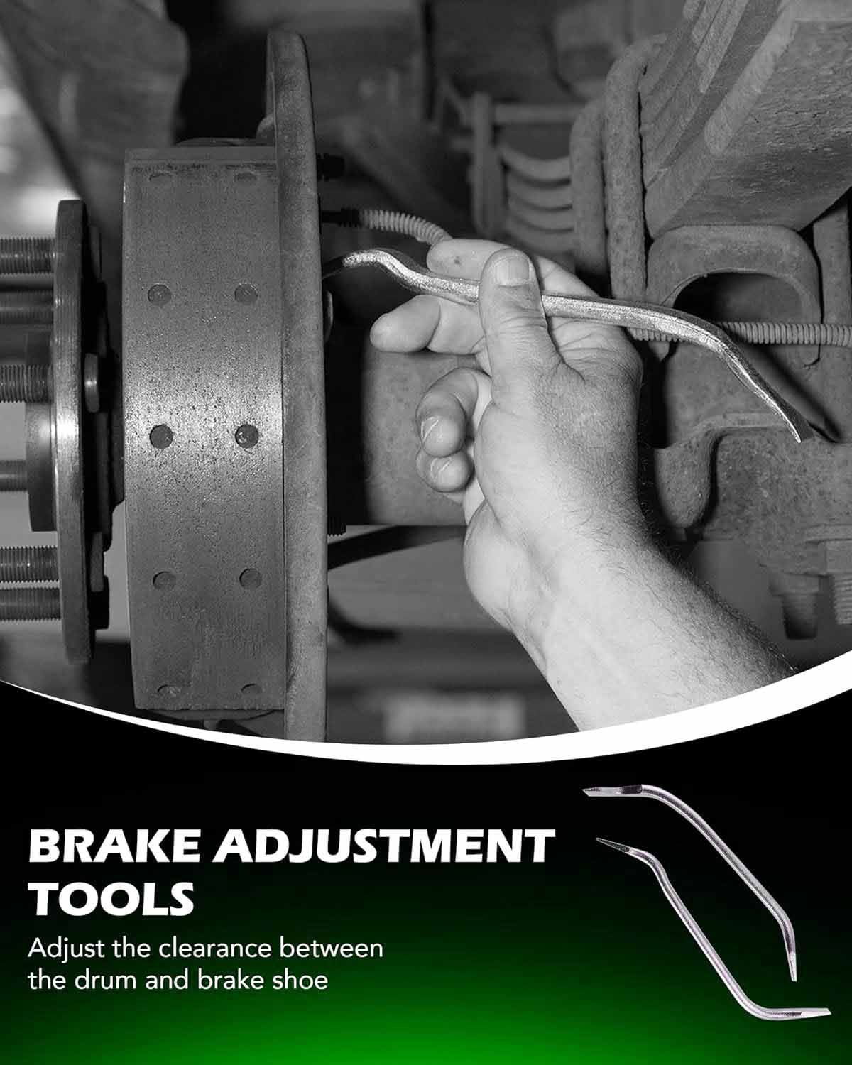 8pc Drum Brake Tool Kit, with Drum Brake Spring Tool, Brake Spring Compressor, Brake Spring Pliers, Drum Brake Adjusting Tool, Brake Spoon Set