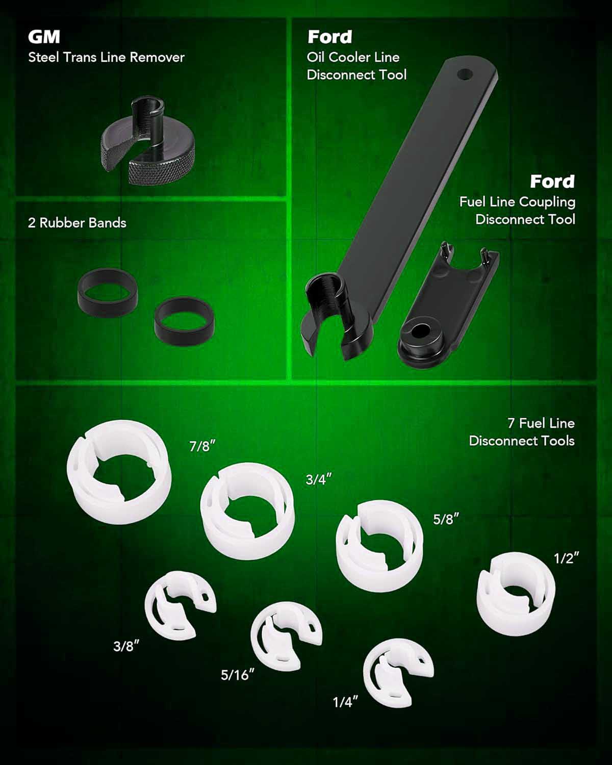 25pc Line Disconnect Tool Kit for A/C, Fuel Transmission Systems