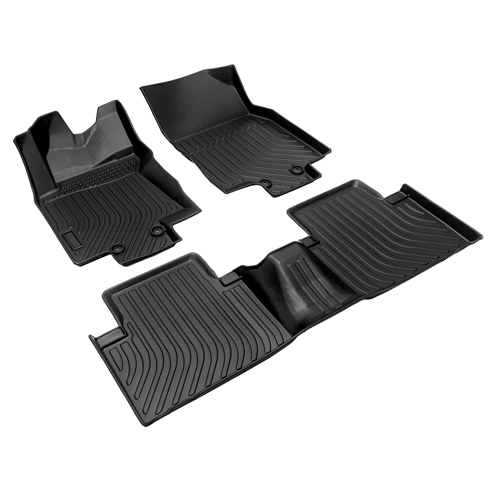 for Nissan Rogue 2014-2020, TPE All Weather Floor Mats, Black, 3 Pieces - SHARGGE