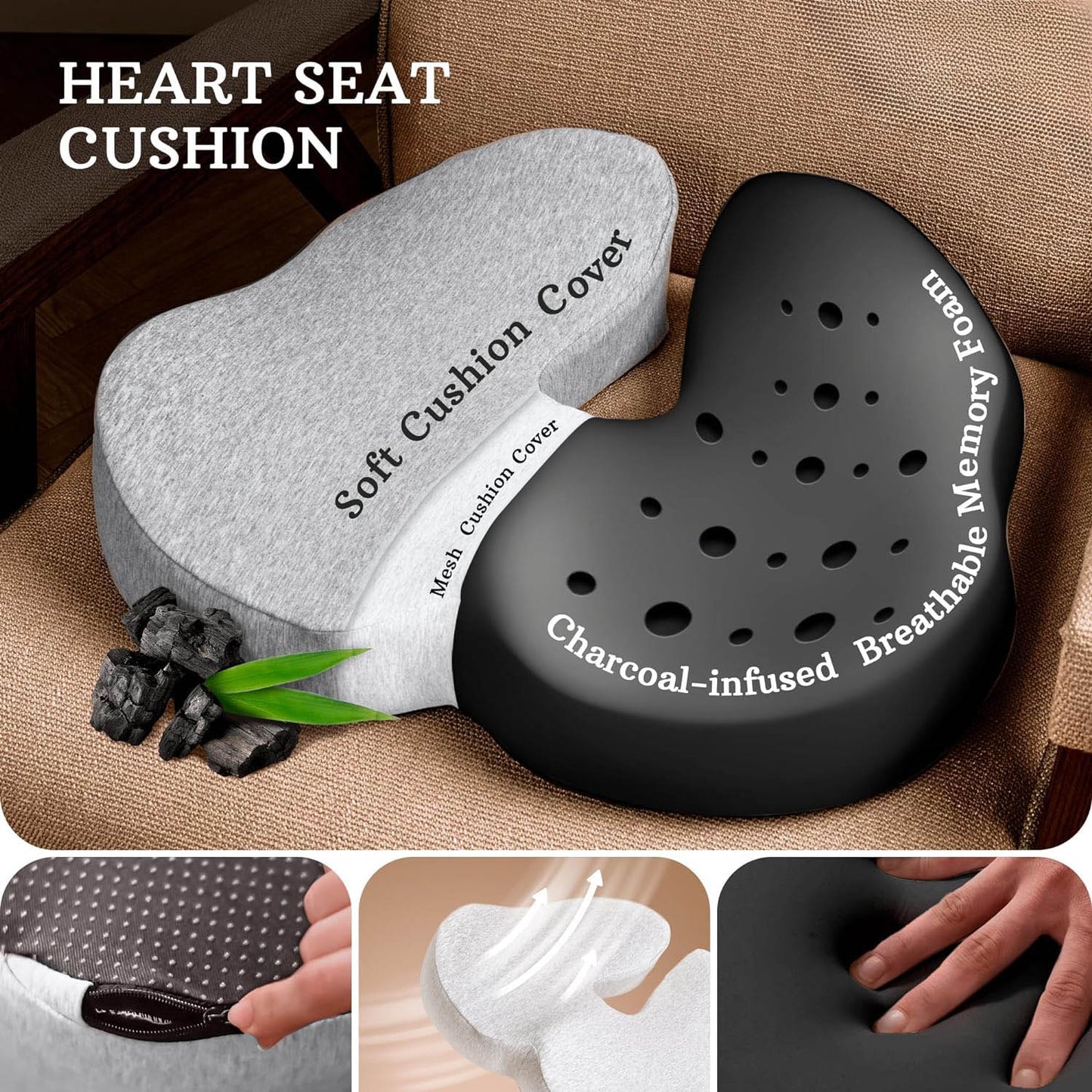 Tailbone Pain Relief Memory Foam Seat Cushion