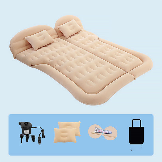 Air Mattress Inflatable Pad Bed with Pillow for SUV, Color Beige