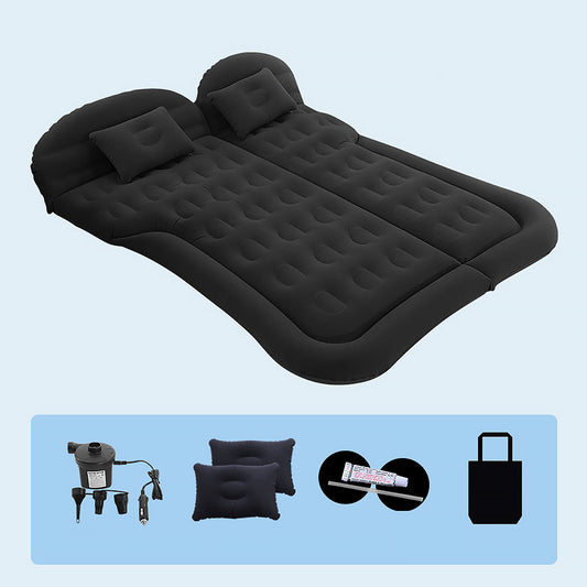 Air Mattress Inflatable Pad Bed with Pillow for SUV, Color Black