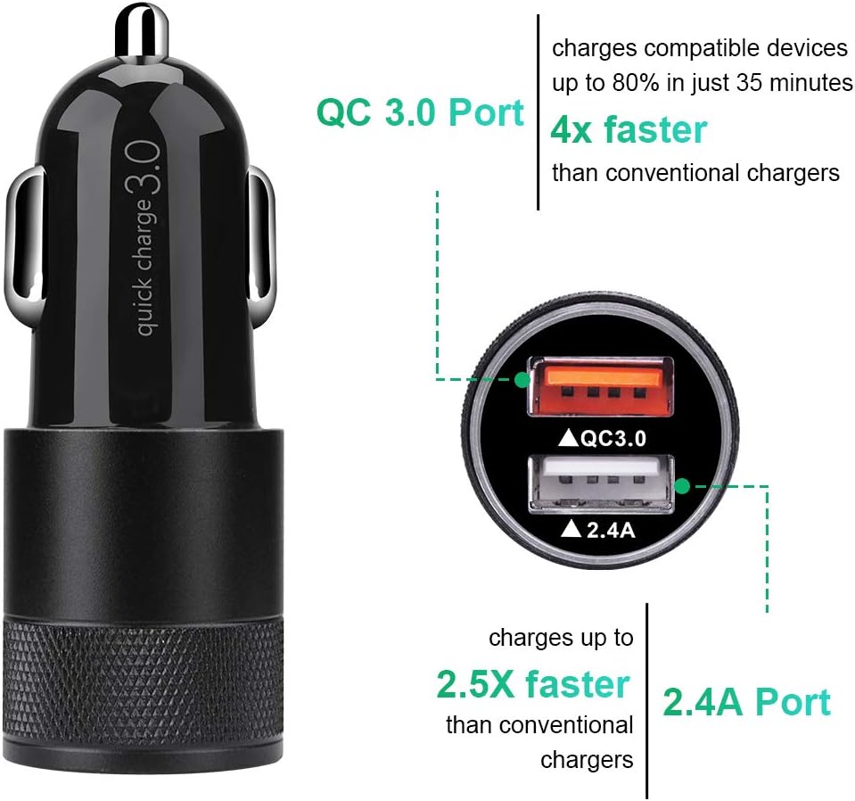 Car Charger Quick Charging 5.4A/30W Phone USB Adapter