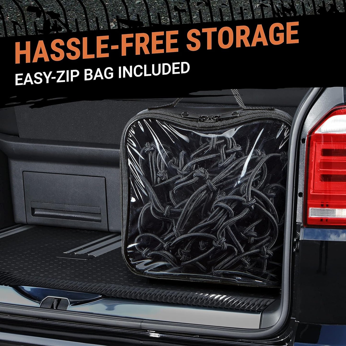 Cargo Trunk Net Heavy Duty Storage Mesh with Hooks