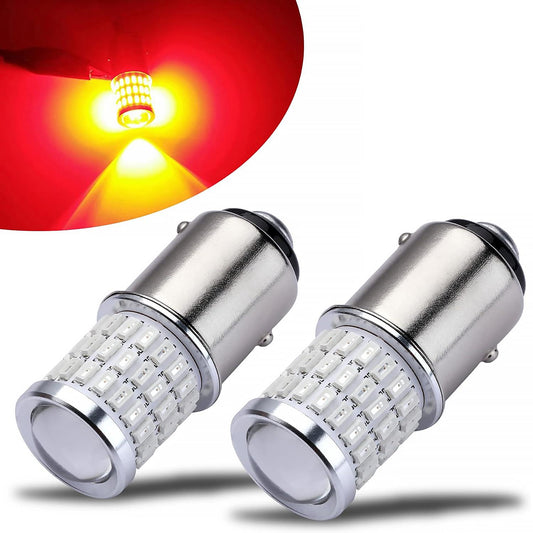 2 Pack, Brake Light LED Bulb 1157 2357 2057 7528 BAY15D With Projector, Red - SHARGGE