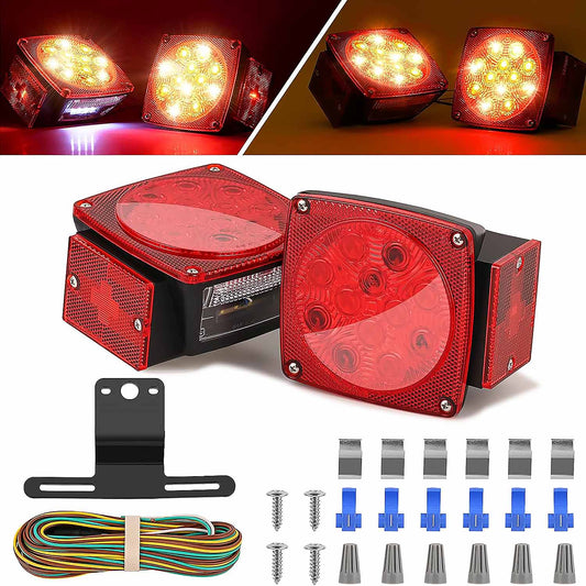 2 Pack 12V LED Trailer Light Turn signal lights Kit DOT Certified, Waterproof for Boats, RVs, Cars, and Submersible Utility Trailer - SHARGGE