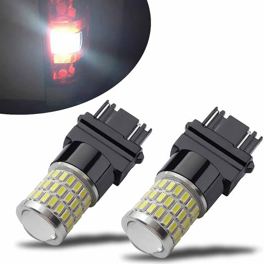 2 Pack 3157 3156 3056 3057 LED Bulbs with Projector for Turn Signal Tail Brake Lights, White - SHARGGE