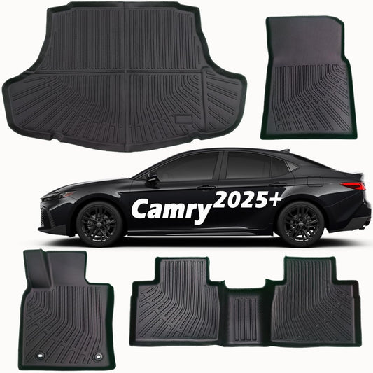 Floor Mats for Toyota Camry 2025, Black, TPE Material, 4 Pieces