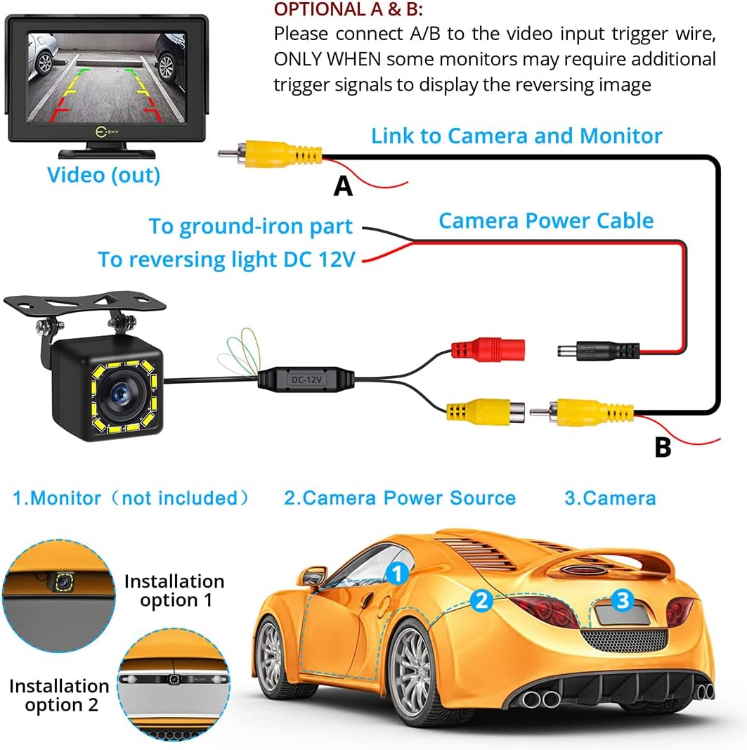 12 LED Night Vision Ultra HD Backup Camera