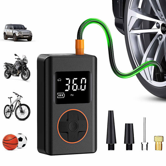 Portable Pump Tire Inflator 150 PSI Cordless Mini Air Compressor for Car Motorcycle Bicycle Tires